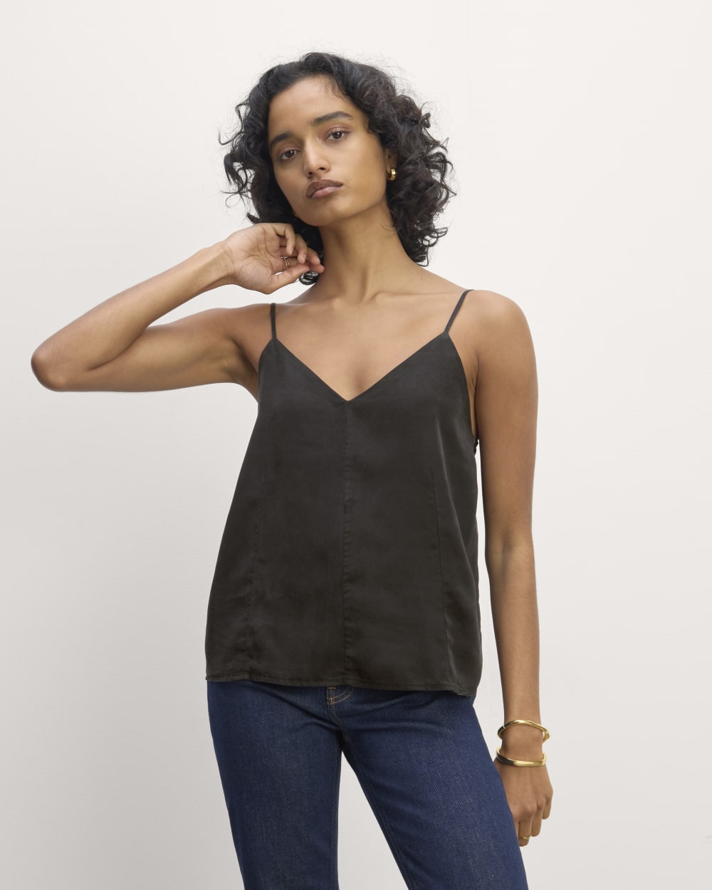The Cami in Butterlite in Black — front view