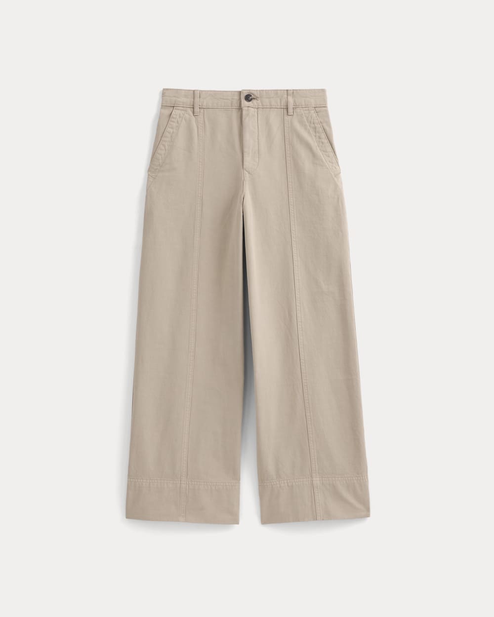 Seamed Wide-Leg Pant in Trench Coat Khaki — alternate view