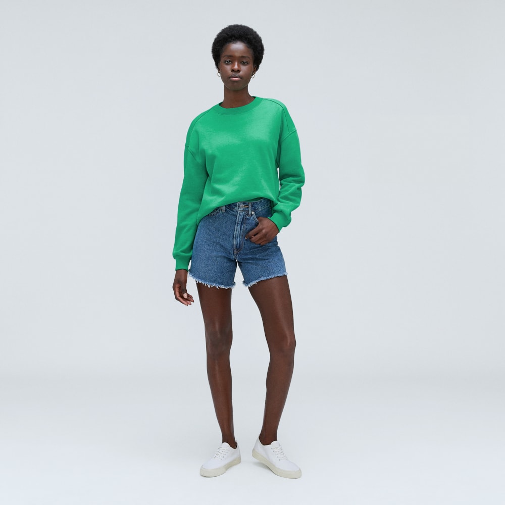 The Track Oversized Crew in Bright Jade — detail view
