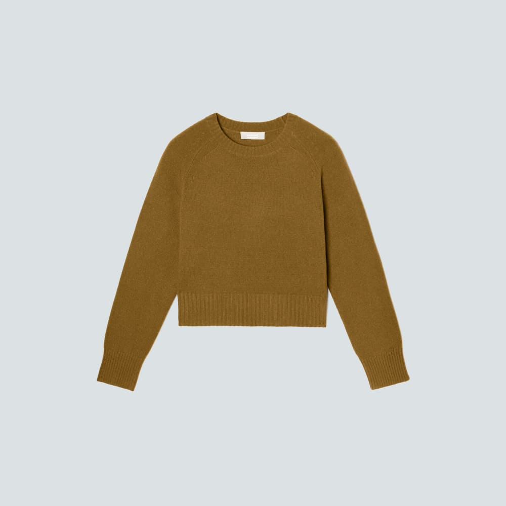 The Cashmere Boxy Crew in Tapenade — alternate view
