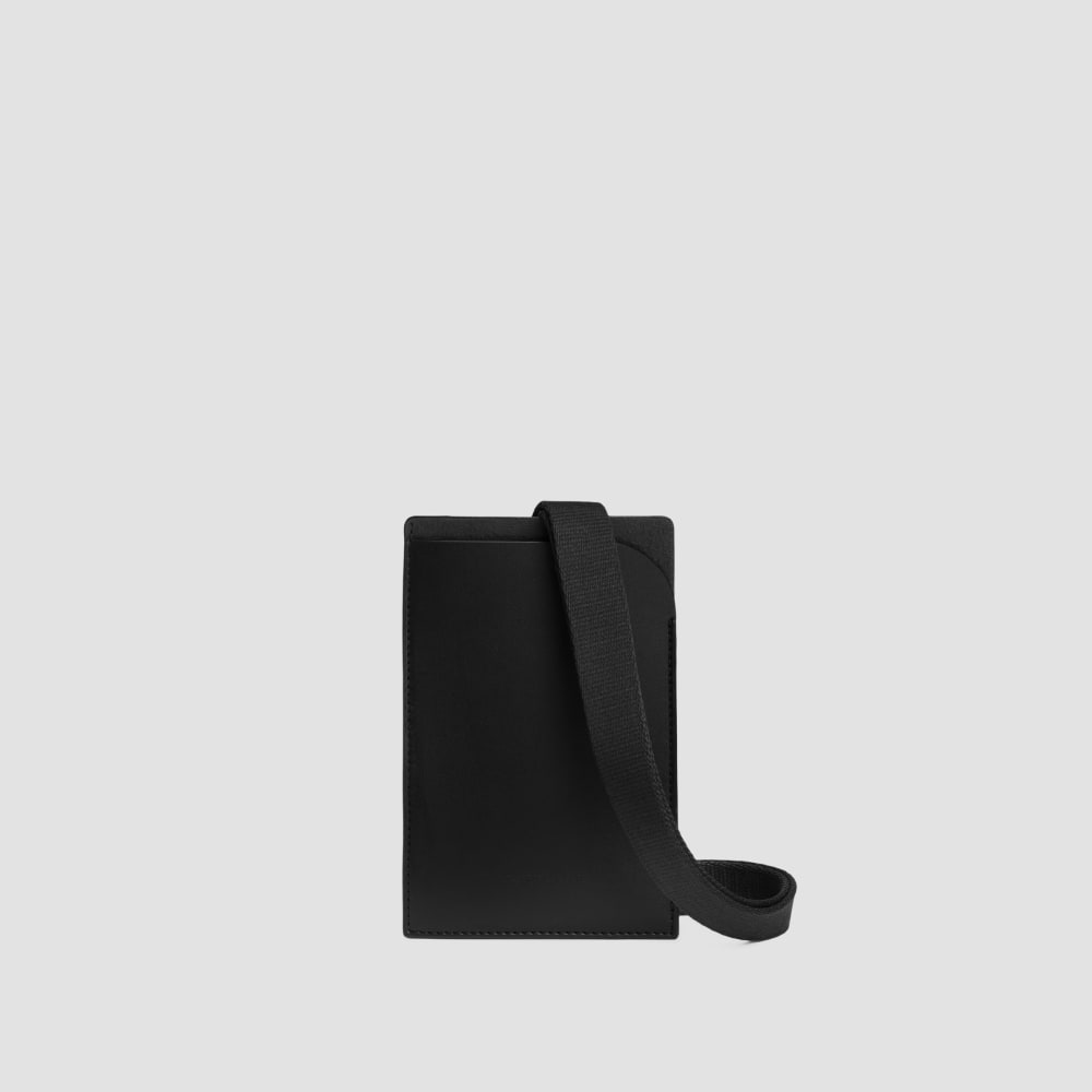 The Cactus Leather Mini Sling Bag in Black — front view