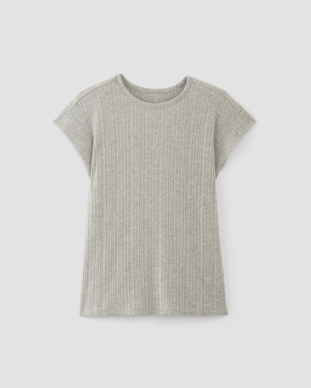 The Rib Muscle Tee in Heathered Grey — alternate view