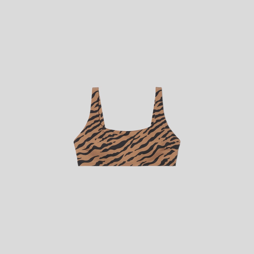 The Square-Neck Bikini Top in Tiger Stripe Toasted Coconut — alternate view