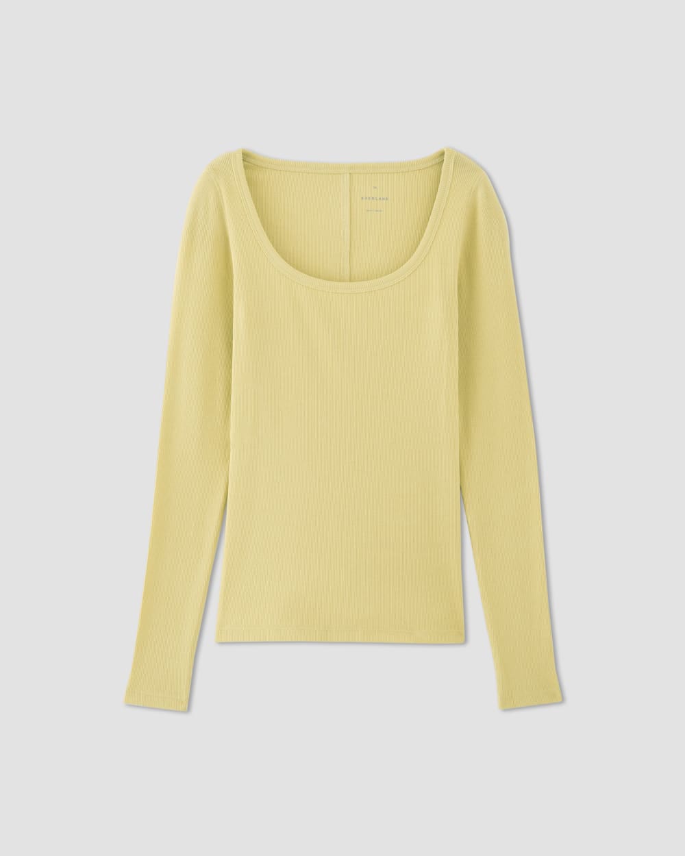 The Luxe Rib Long-Sleeve Scoop-Neck Tee in Raffia — alternate view