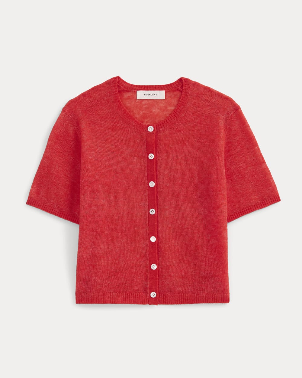 The Air Alpaca™ Short-Sleeve Cardigan in Fiery Red — alternate view