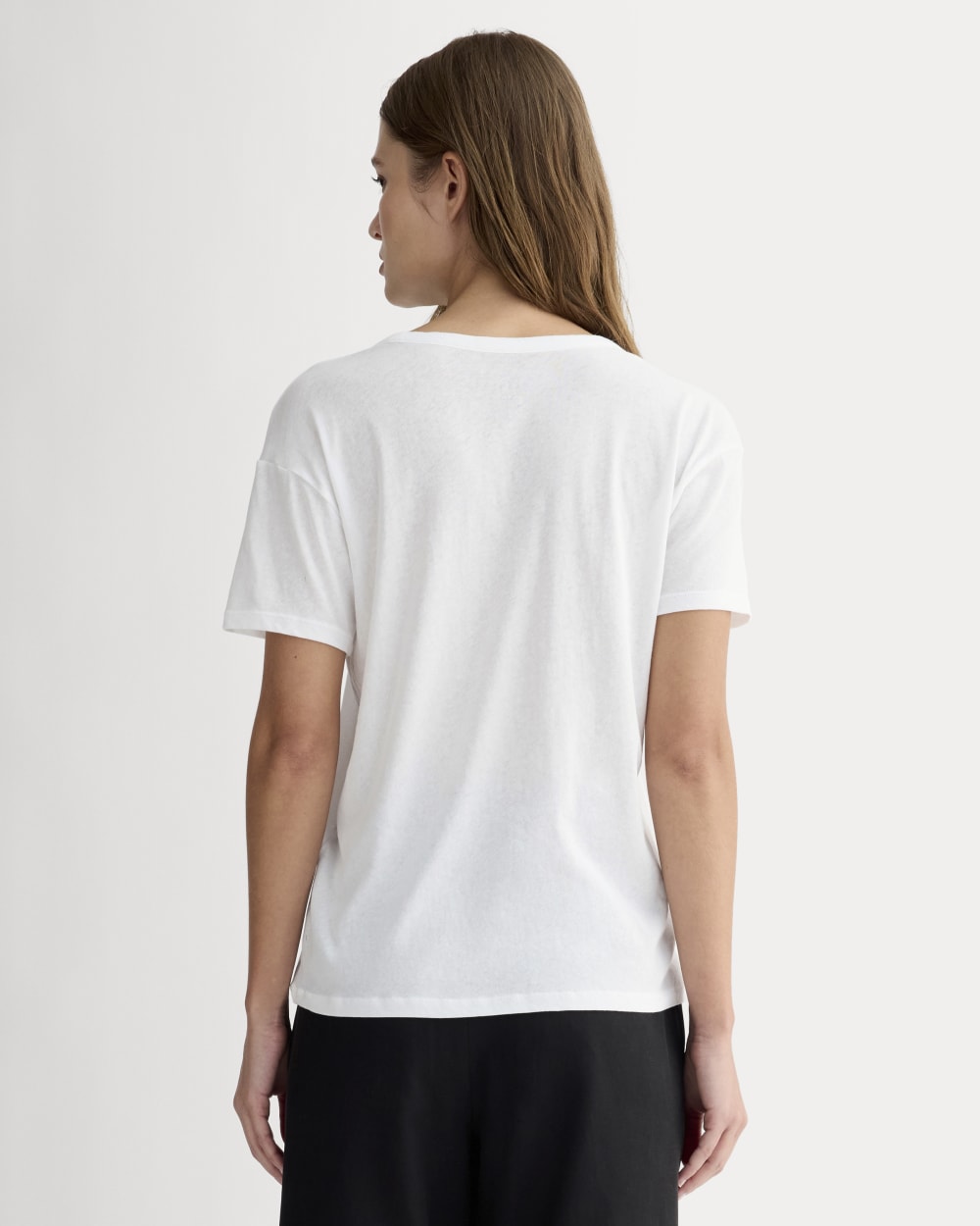 The Air Scoop-Neck Tee in White — detail view