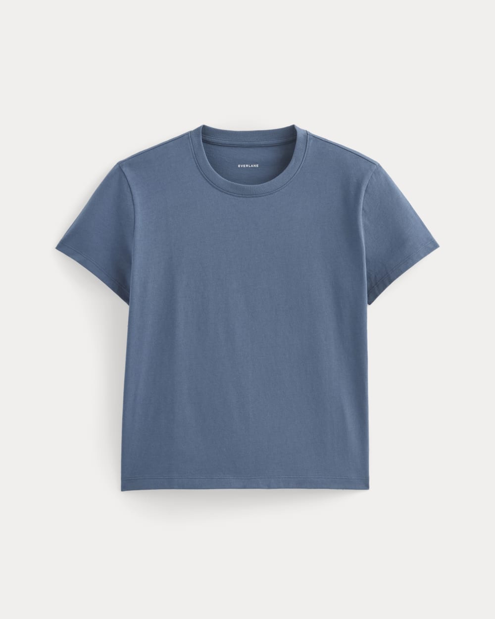 The Box-Cut Tee in Essential Cotton in Faded Navy — alternate view