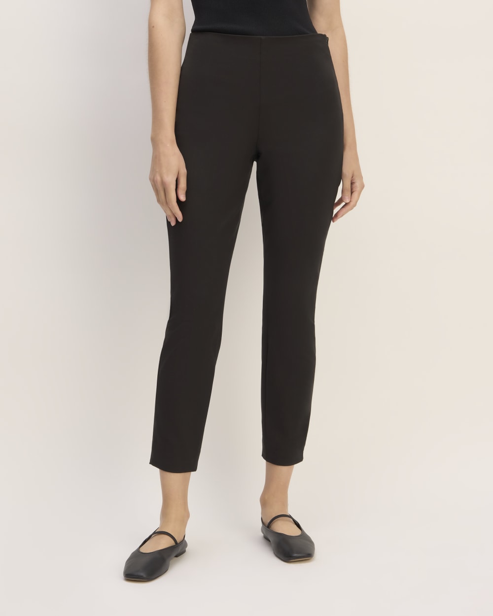 The Bi-Stretch Work Pant in Black — detail view