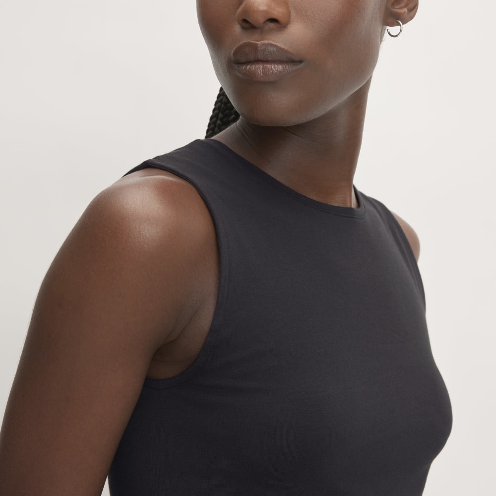 The Supima® Form Tank in Black — detail view