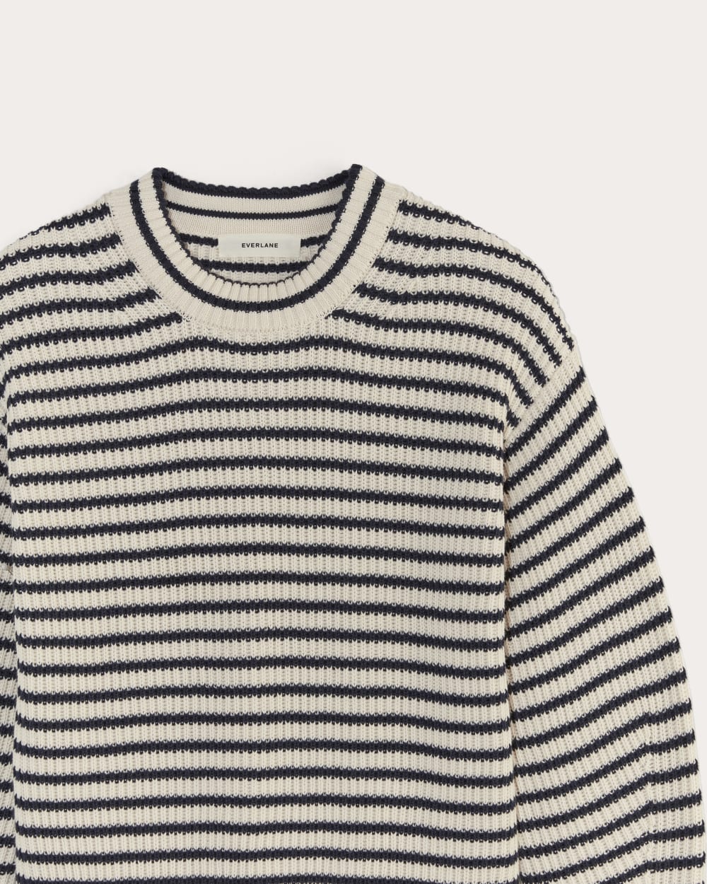 The Cocoon Crew in Everyday Cotton in Canvas / Navy — detail view
