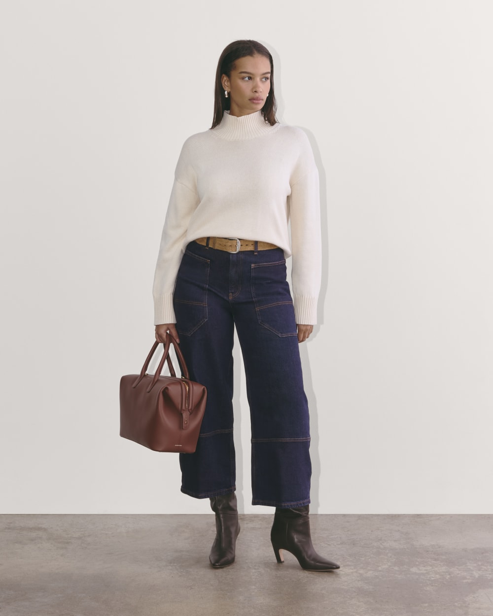 The Way-High® Gardener Cropped Jean in Deep Rinse — front view