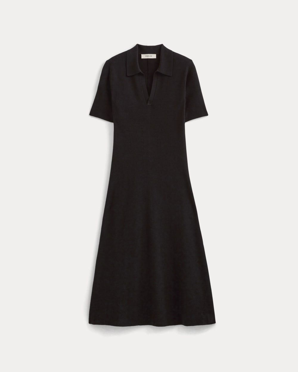 The Knit Polo Dress in Black — alternate view