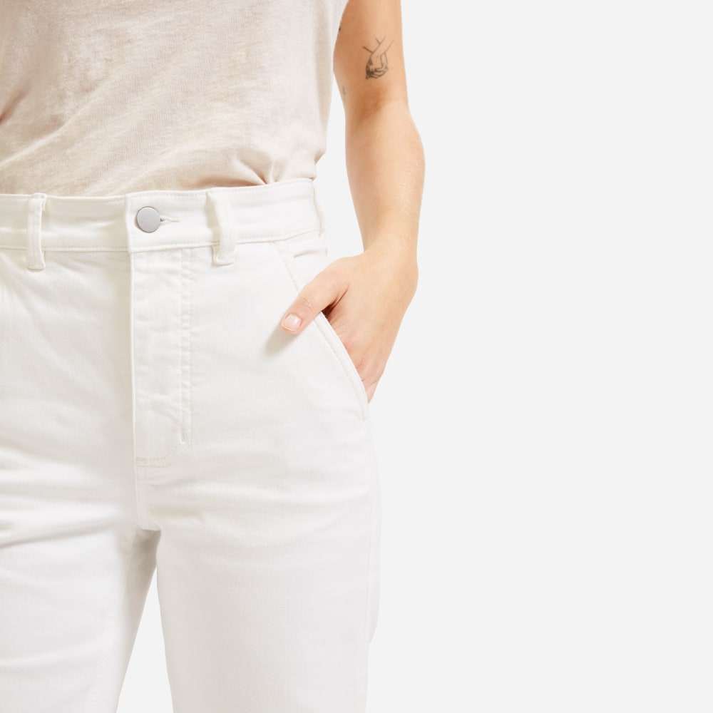 The Straight-Leg Pant in Bone — detail view