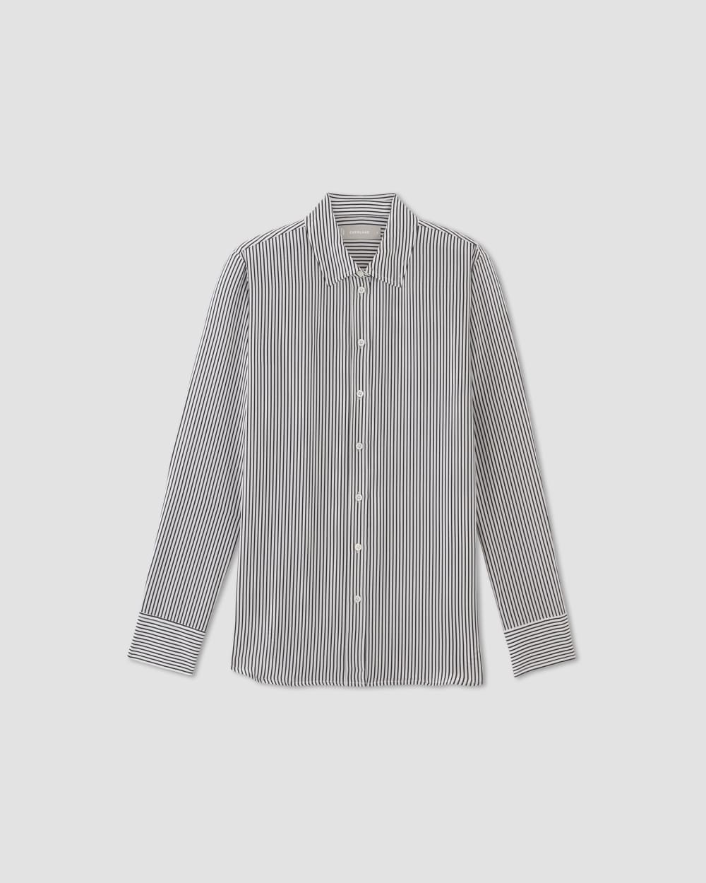 The Must-Have Shirt in Washable Silk in Black / White — alternate view