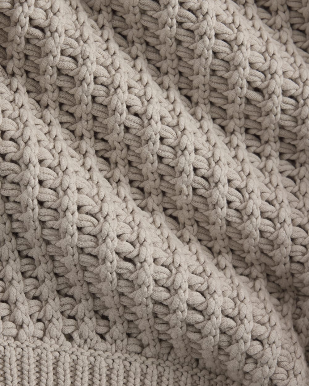Open-Knit Crew in Elevated Cotton in Peyote — detail view