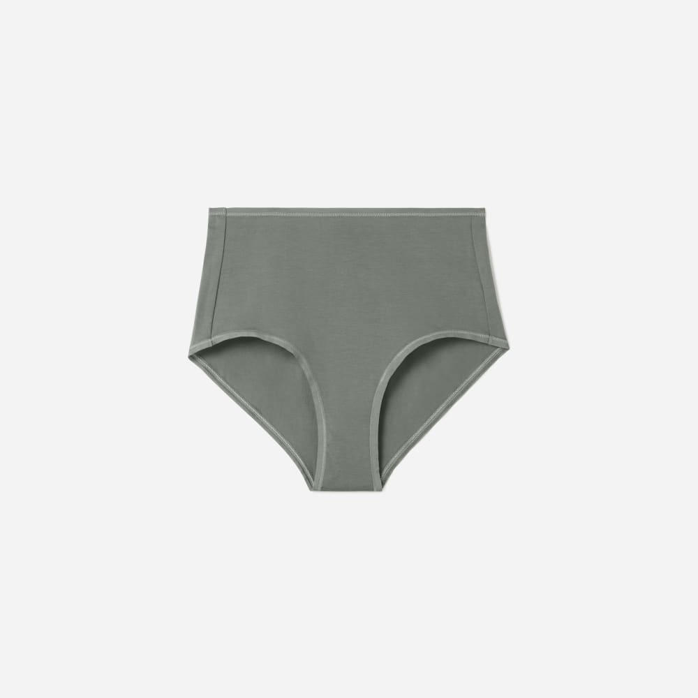 The Cotton High-Rise Hipster in Dark Sage — front view