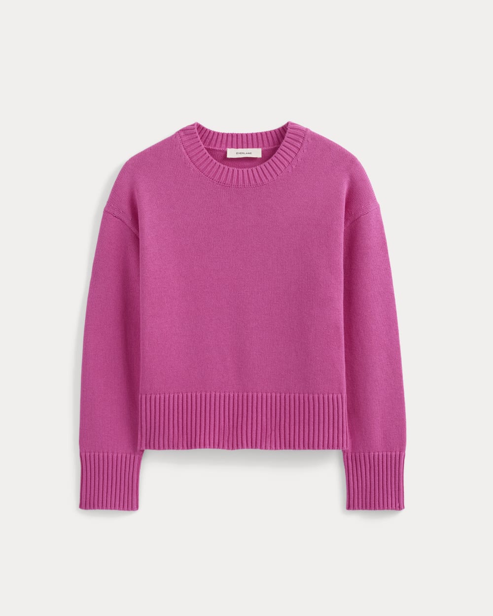 The Boxy Sweater in Everyday Cotton in Rose Violet — alternate view