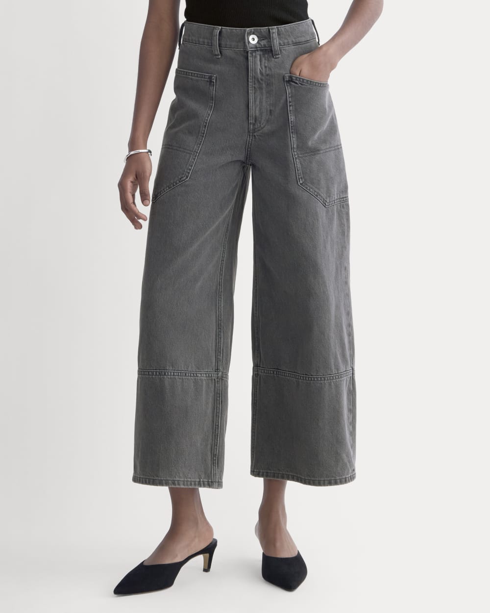 The Way-High® Gardener Cropped Jean in Washed Grey — detail view