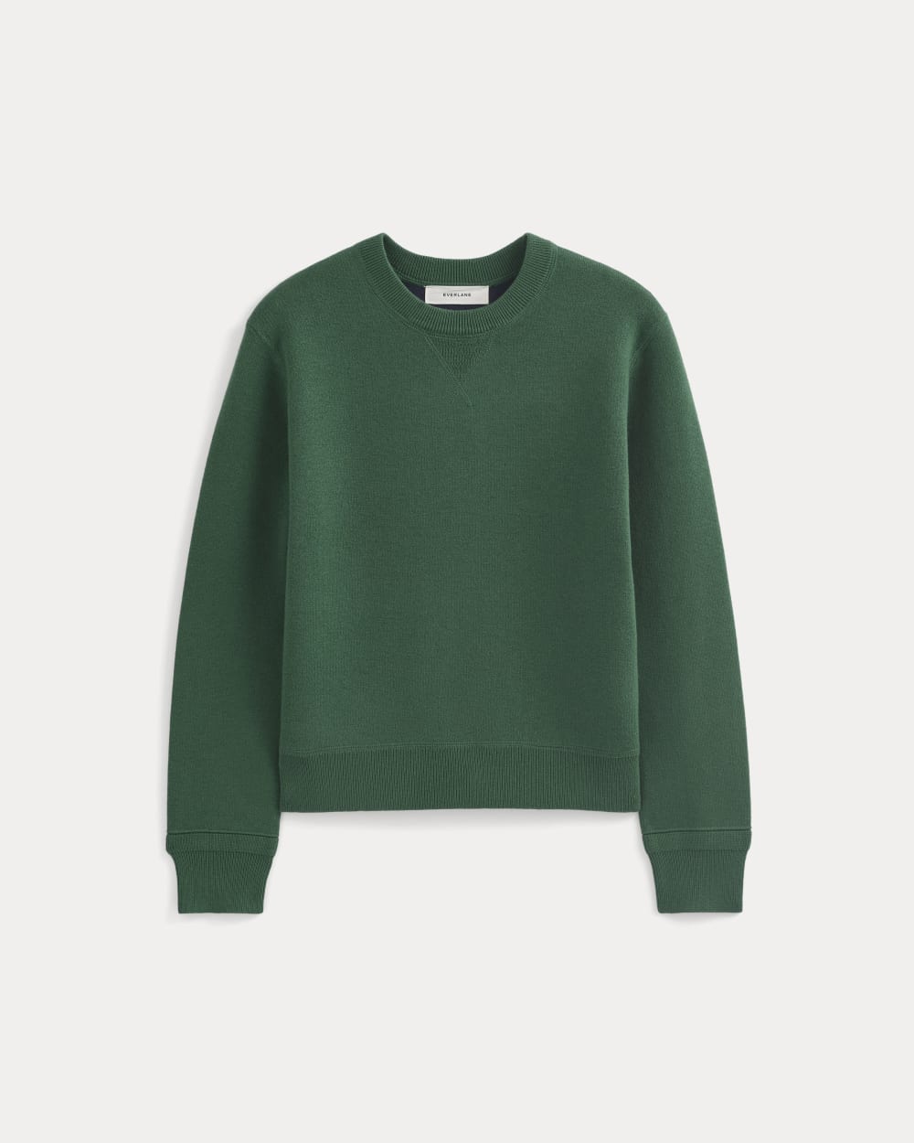 Double Knit Crew in Cotton Merino in Hunter Green — alternate view