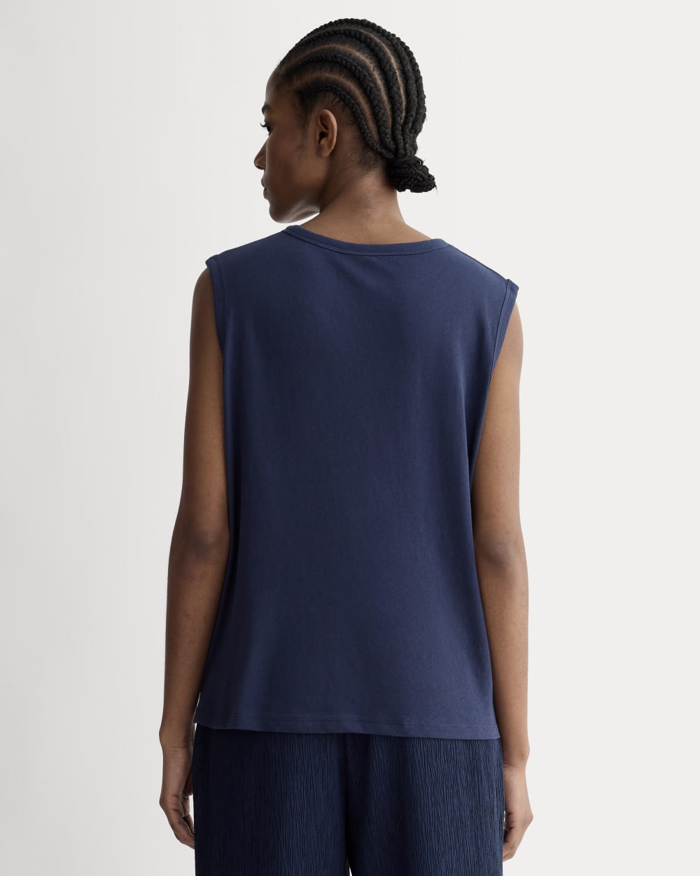 The Air Muscle Tank in Navy — detail view