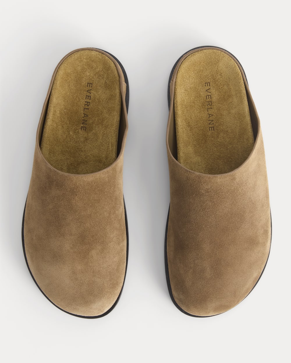 Suede Clog in Farro — detail view