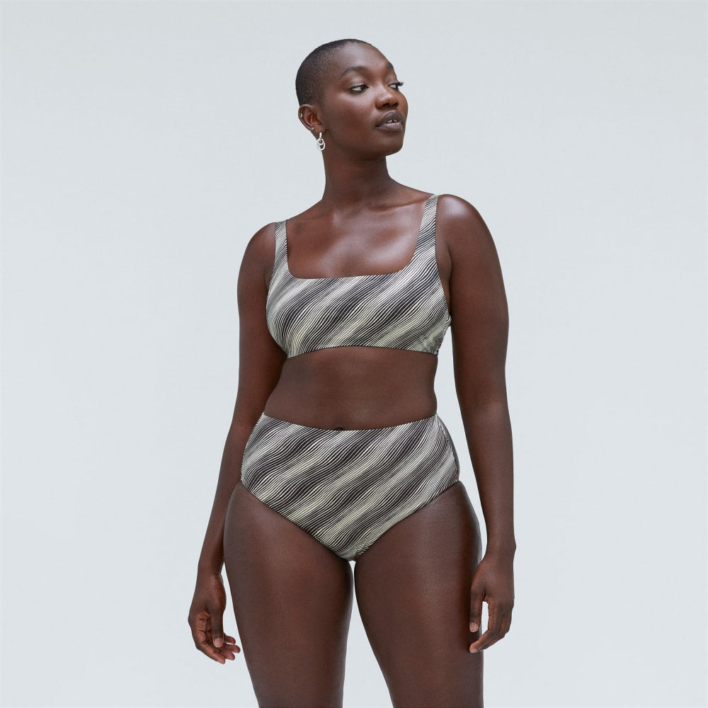 The High-Rise Hipster Bottom in Black / Canvas — detail view