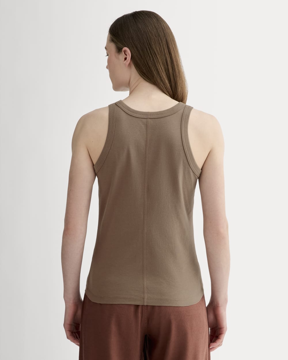 The Tank in Essential Cotton in Mocha — detail view