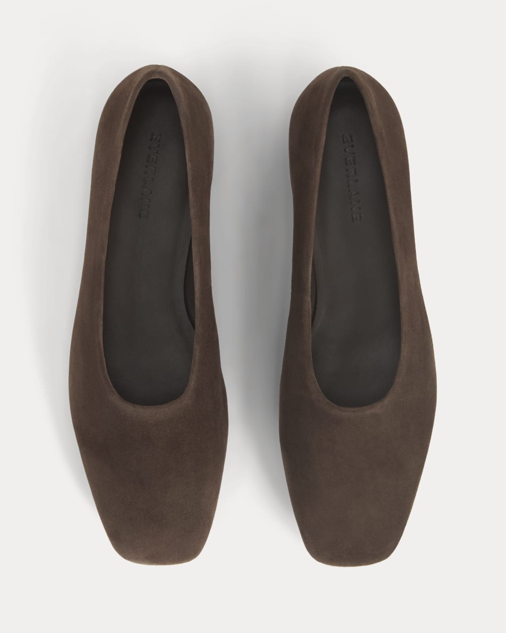 Gallery Square-Toe Flat in Deep Brown — detail view