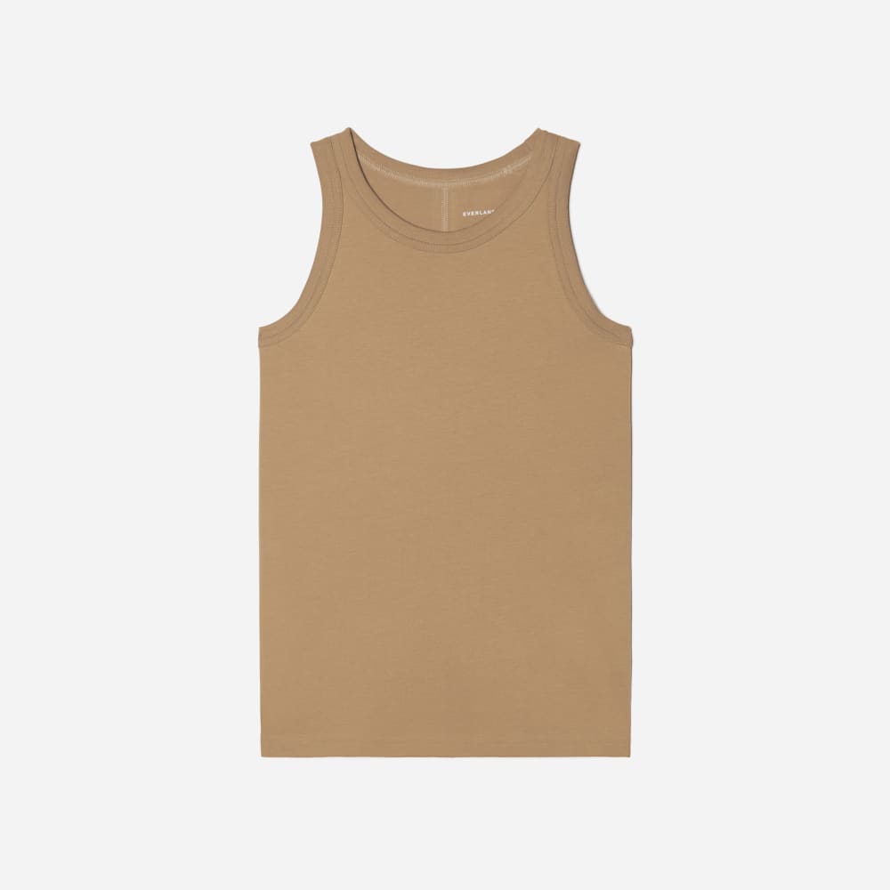 The Tank in Essential Cotton in Iced Coffee — front view
