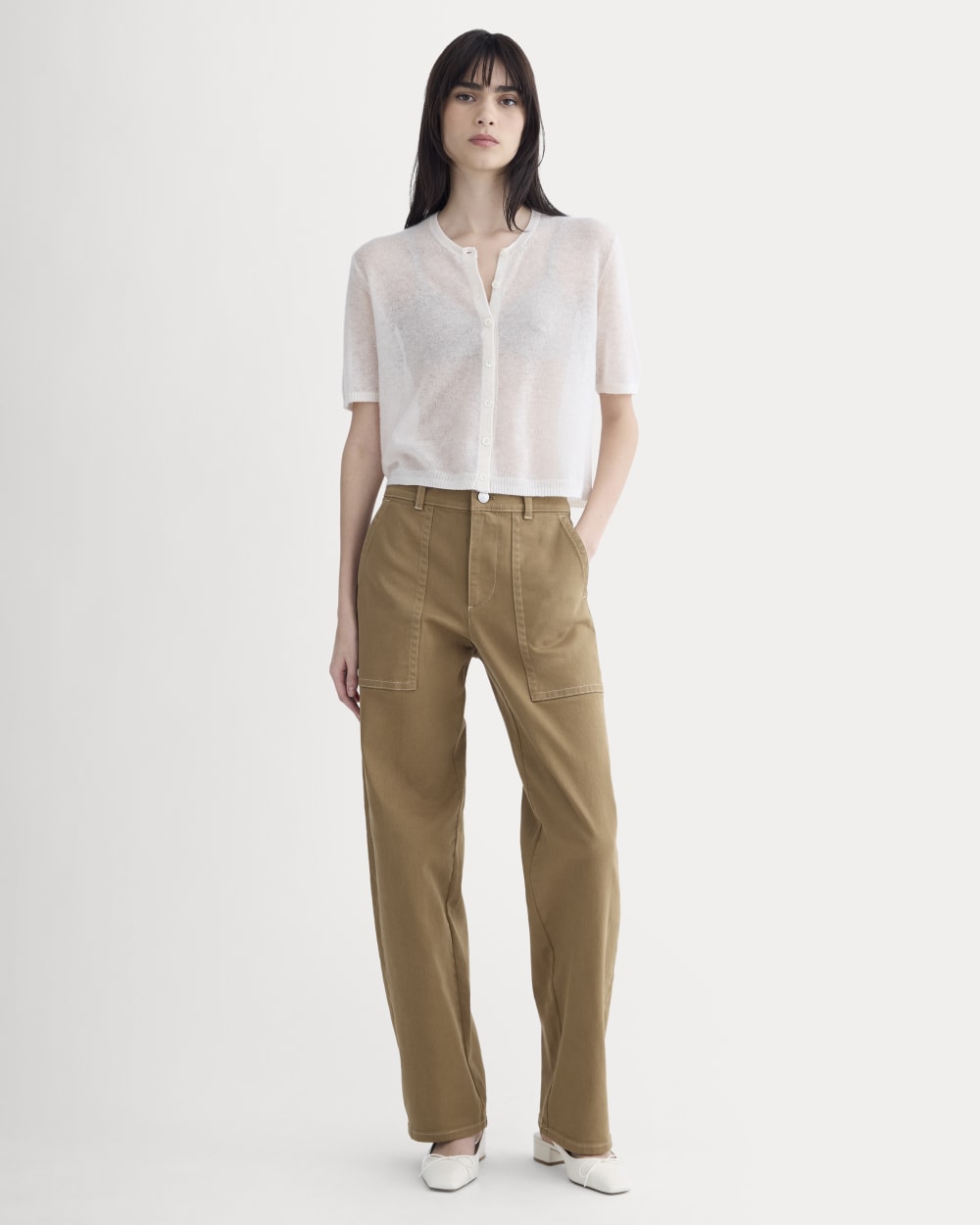 Utility Column Pant in Ermine — front view