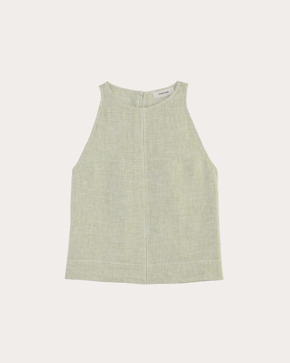 The Linen High-Neck Tank in Elm Gingham — alternate view