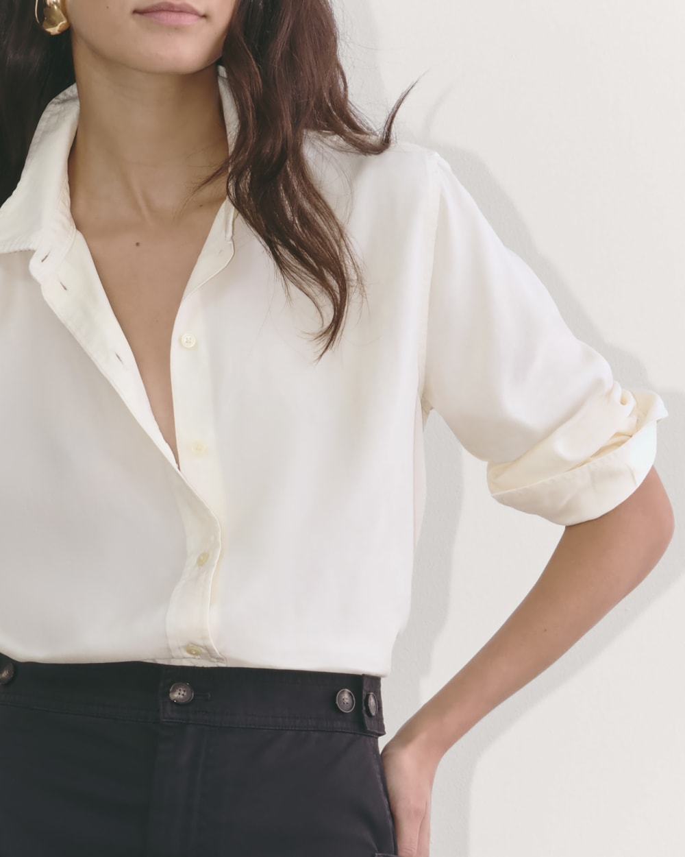 The Must-Have Shirt in Butterlite in Bone — detail view