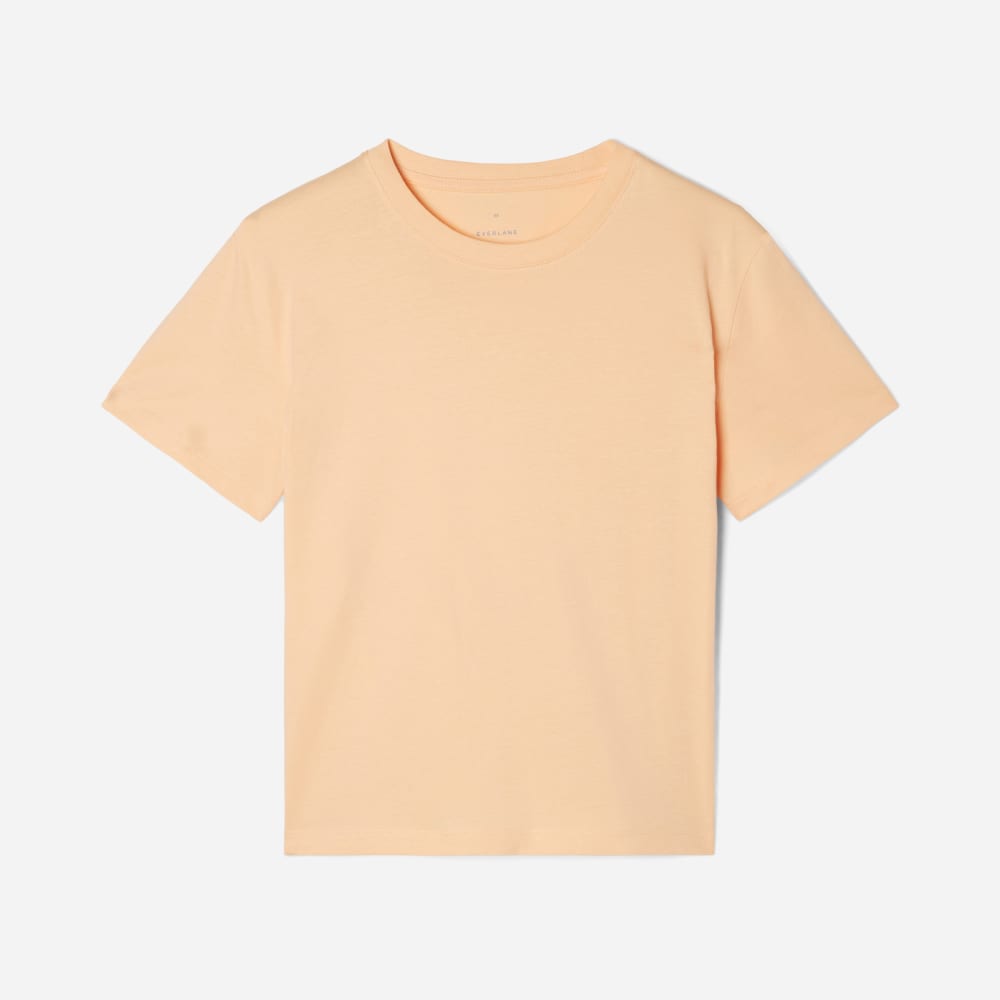 The Box-Cut Tee in Essential Cotton in Apricot — alternate view