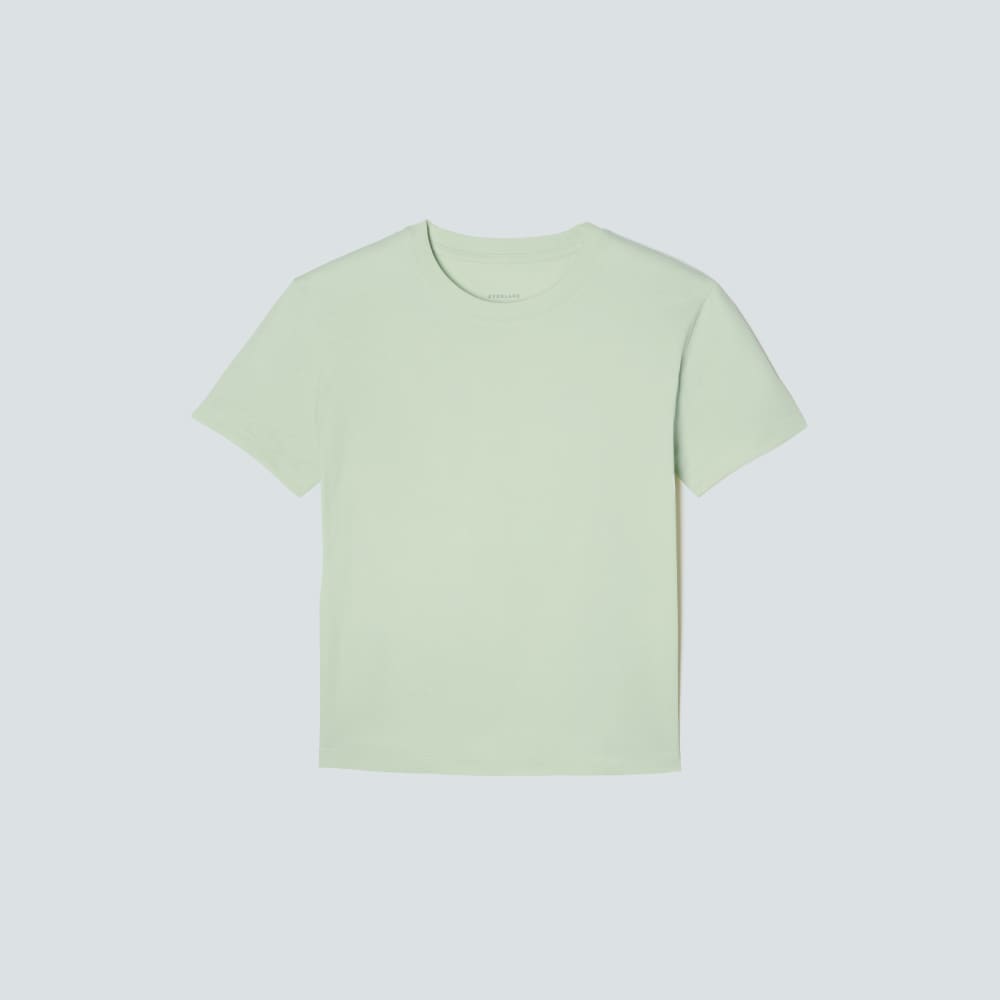 The Box-Cut Tee in Essential Cotton in Seafoam Green — alternate view
