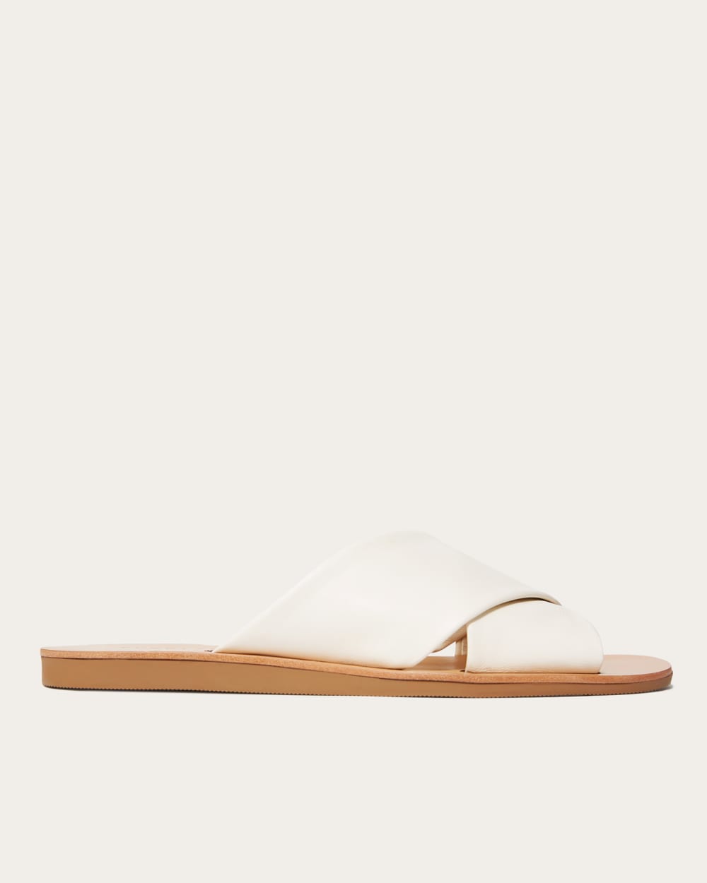 The Day Crossover Sandal in Cream — front view
