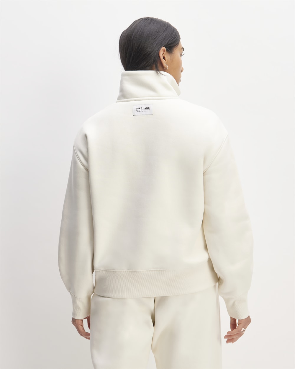 The ReTrack Half-Zip Sweatshirt in Bone — detail view