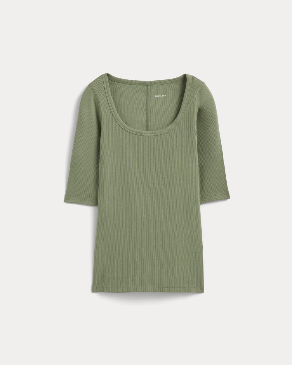 The Luxe Rib Scoop-Neck Tee in Sagebrush — alternate view