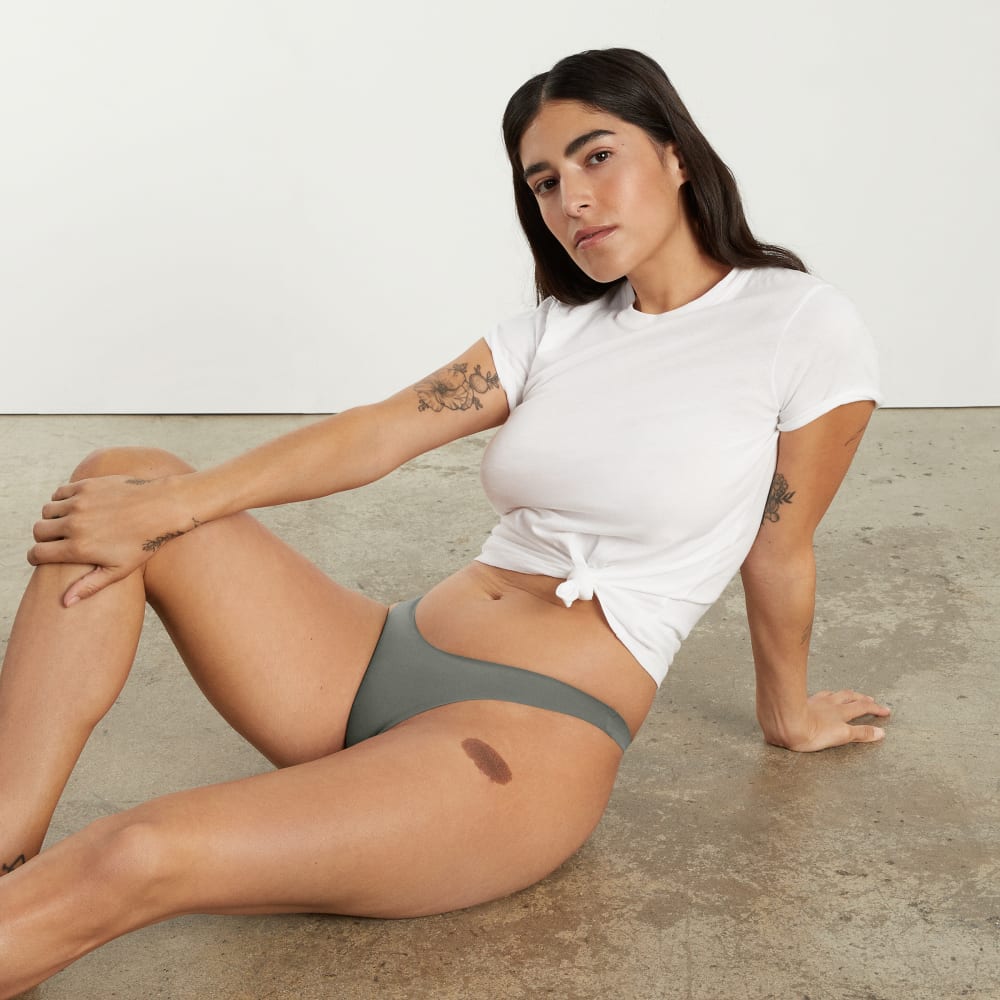 The Invisible Thong in Pewter Green — detail view