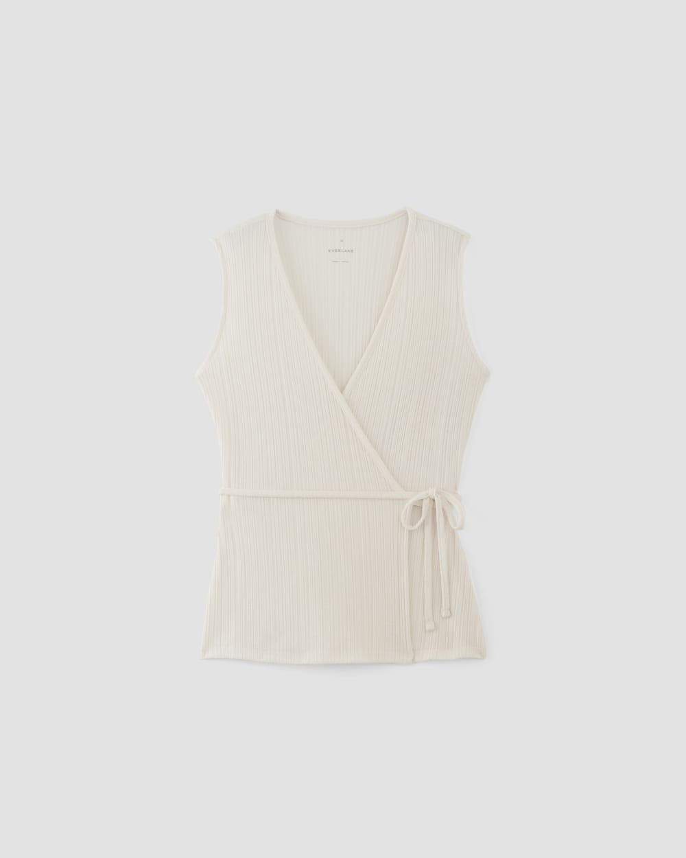 The Rib Wrap Top in Bone — alternate view