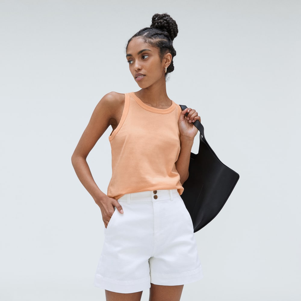 The Tank in Essential Cotton in Apricot — detail view