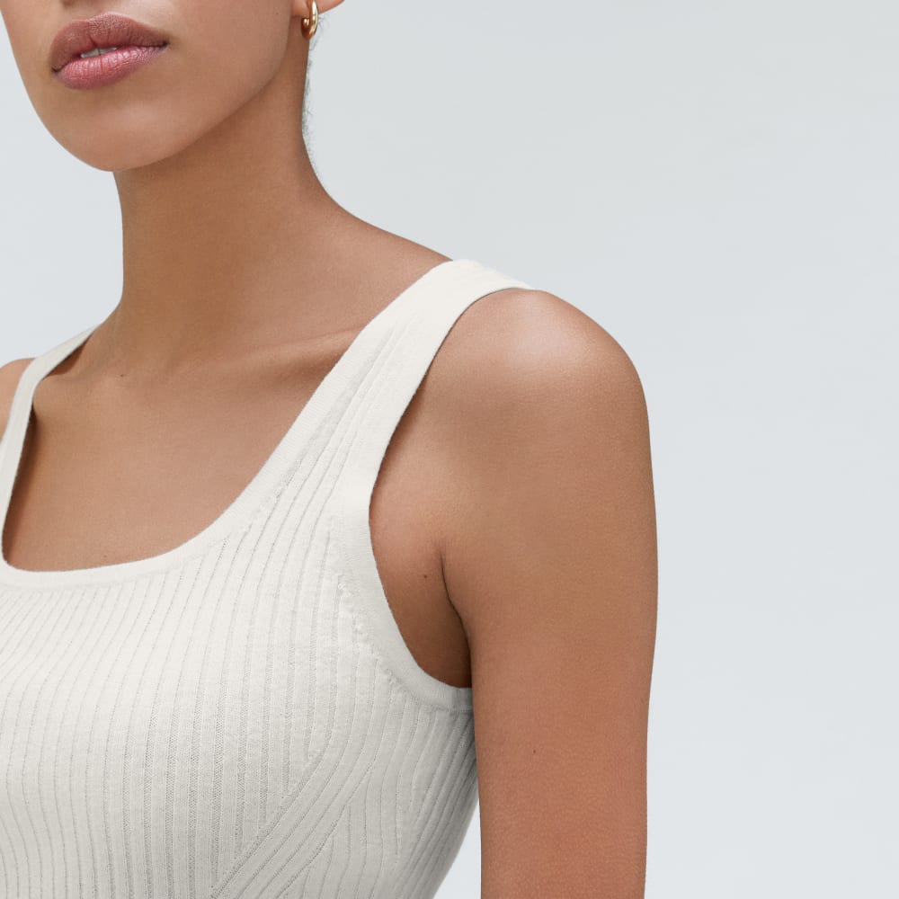 The Cotton-Merino Cami in Snowflake — detail view