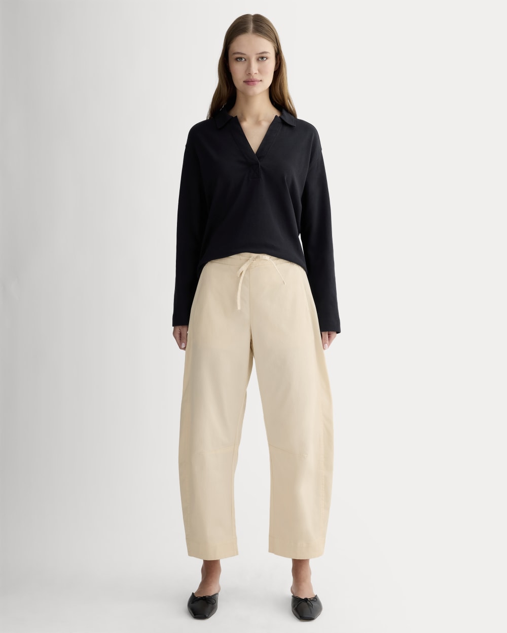 The Easy Barrel Pant in Canvas — front view