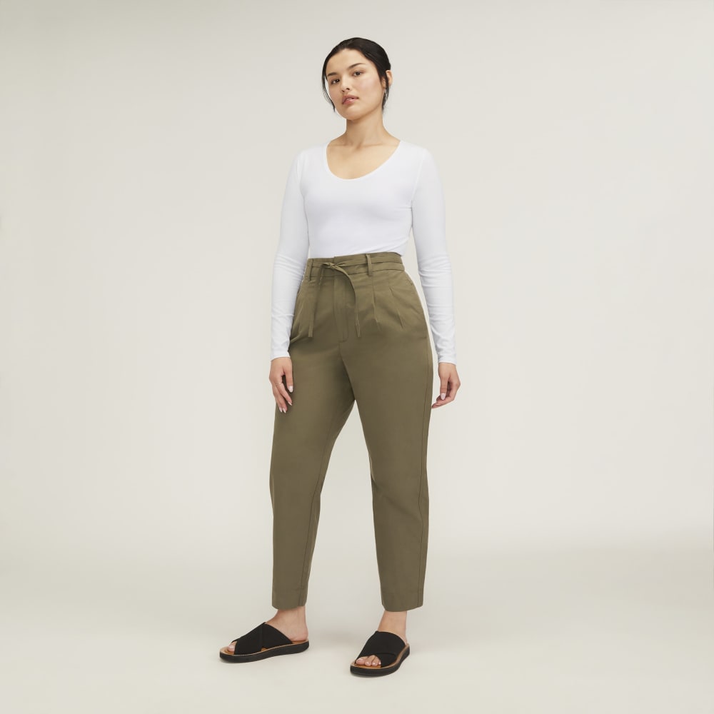 The Supima® Form Ballet Neck Tee in White — detail view