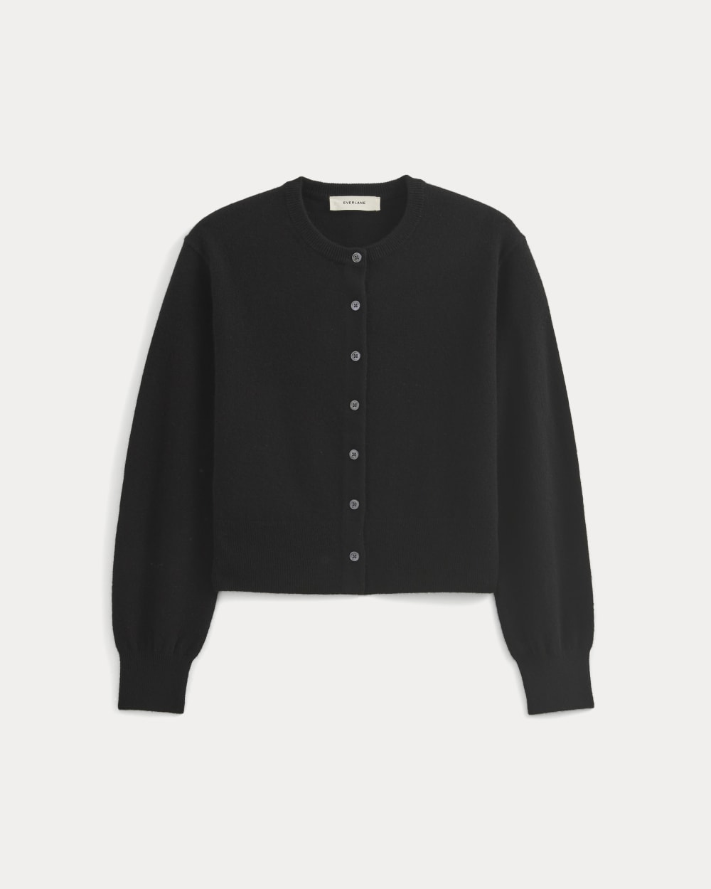 Cashmere Cropped Cardigan in Black — alternate view