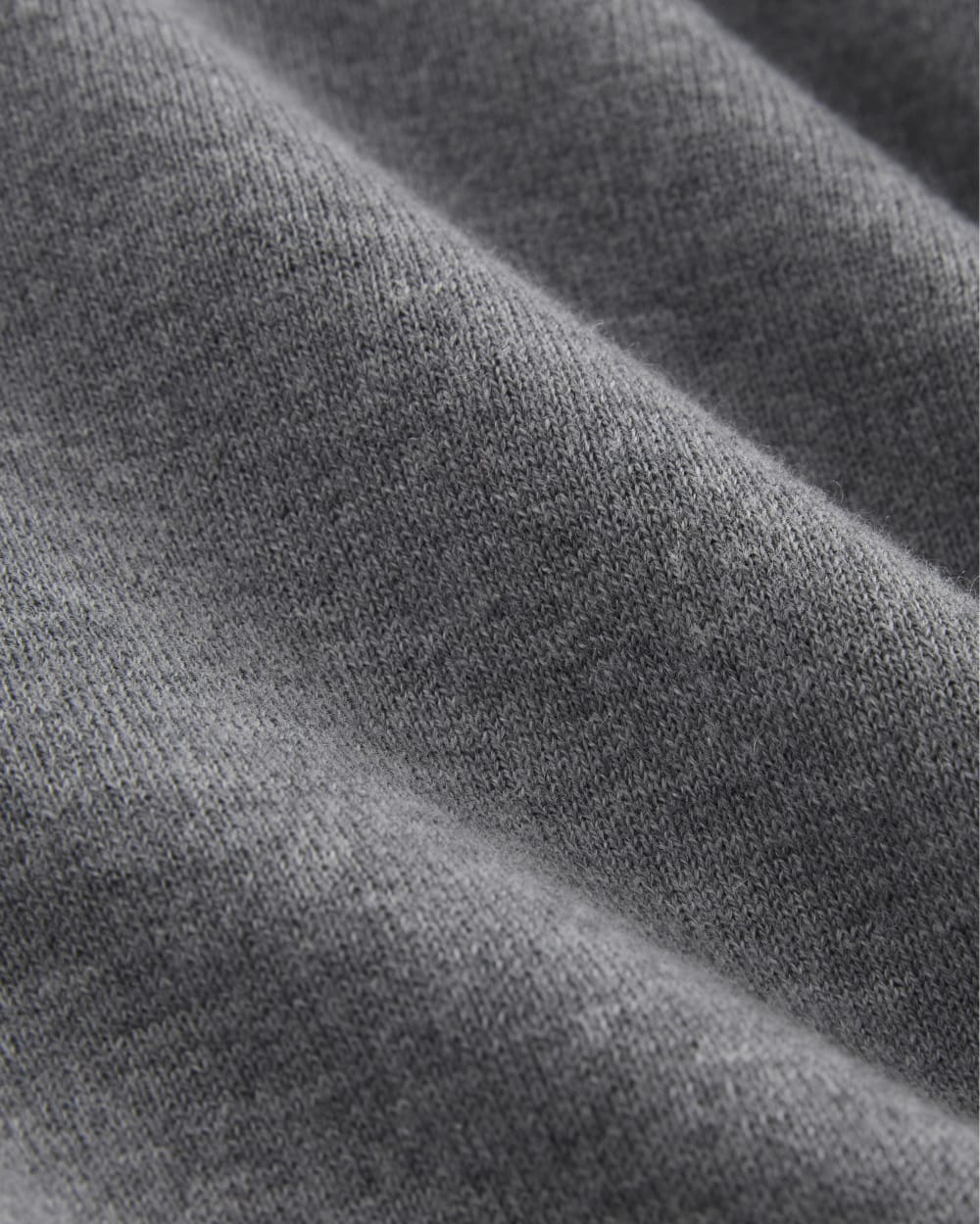 The Cropped Cardigan in Cotton Cashmere in Heather Charcoal — detail view