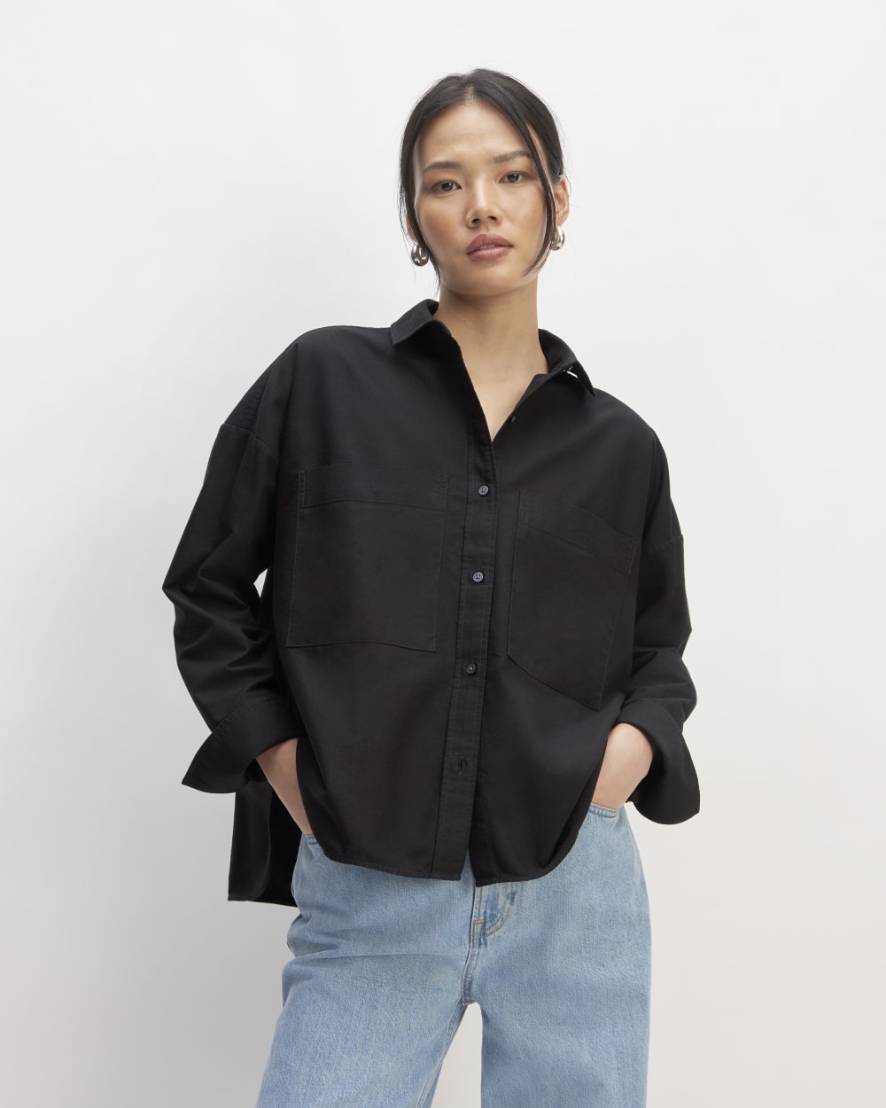 The Boxy Oxford in Black — front view