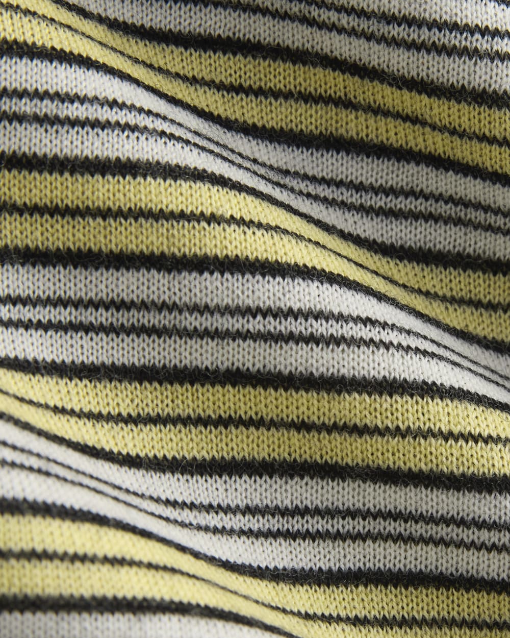 Crew Cardigan in Ultrasoft Merino in Double Cream Multi Stripe — detail view