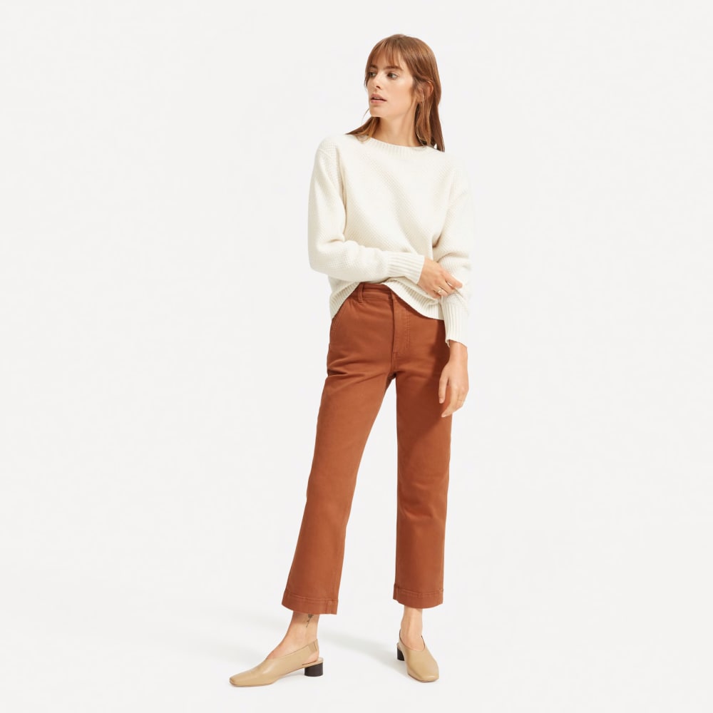 The Straight-Leg Crop in Cocoa Brown — alternate view