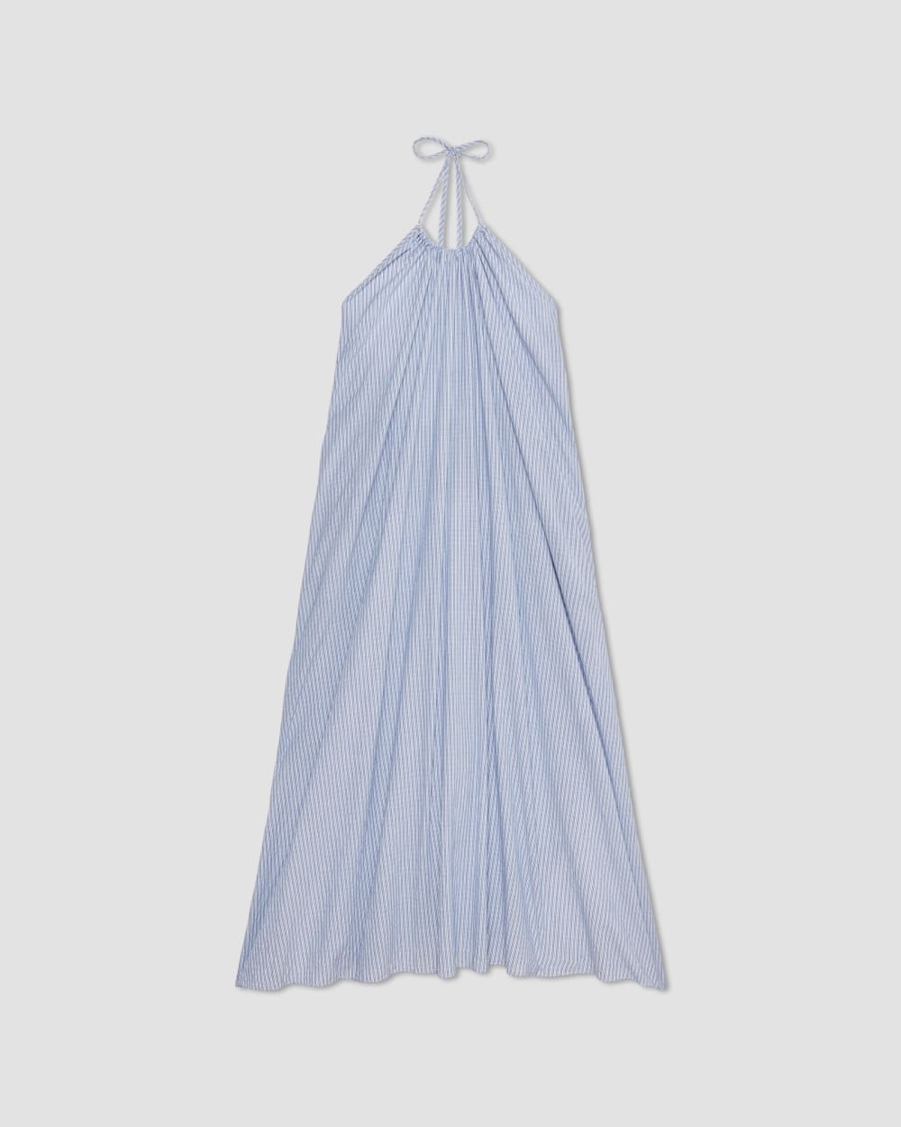 The Tie-Back Halter Dress in Mazarine Blue / Optic White — alternate view