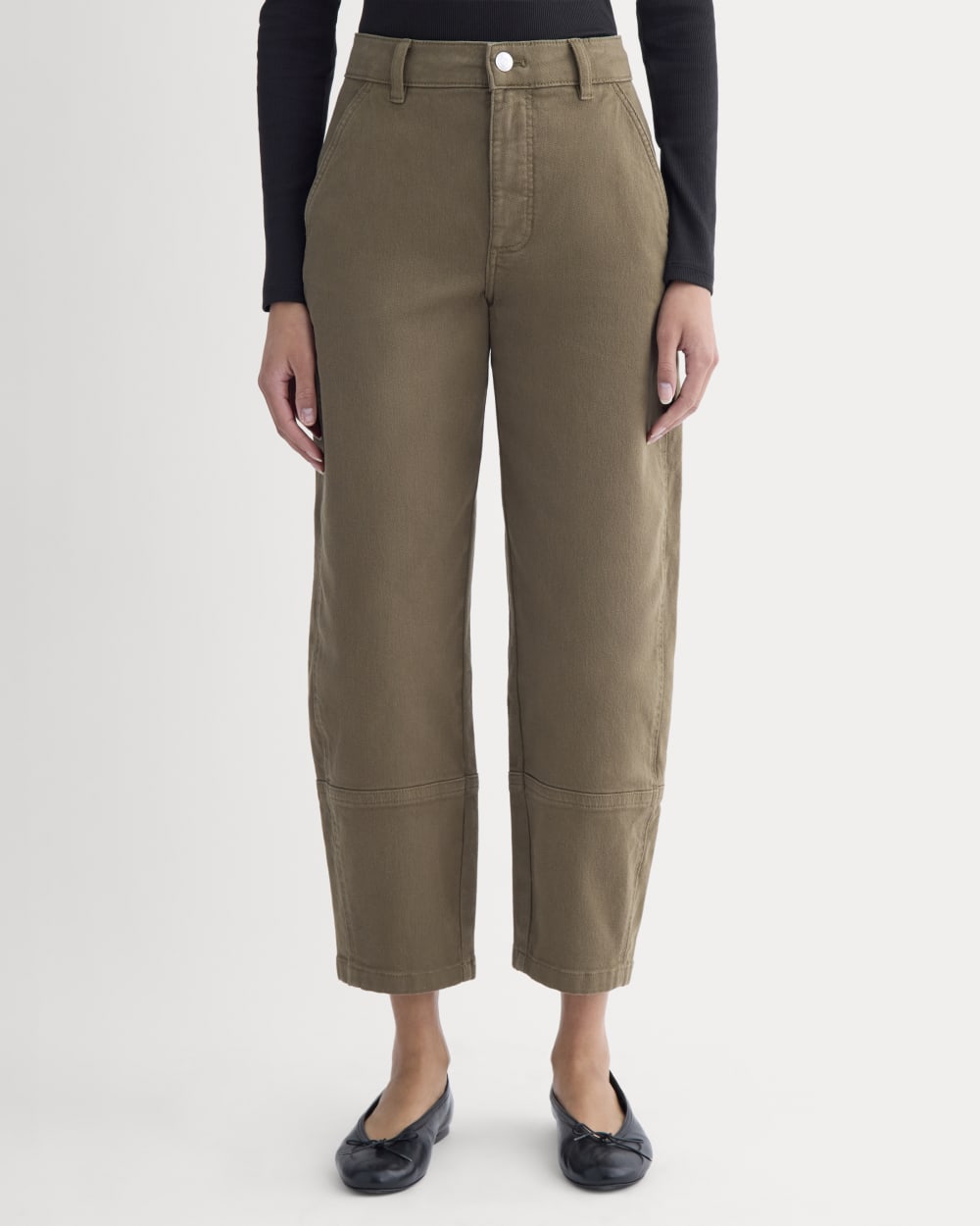 The Utility Barrel Pant in Beech — detail view
